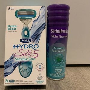 Schick Hydro Silk 5 and Skintimate Skin Therapy Shaving Bundle